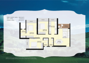 Emerald 3 BHK Unit Plan